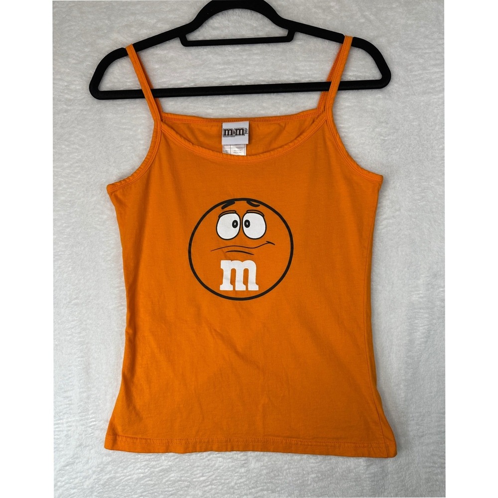 M&M's Tank Top Womens XL Orange Character Graphic Spaghetti Strap Cotton